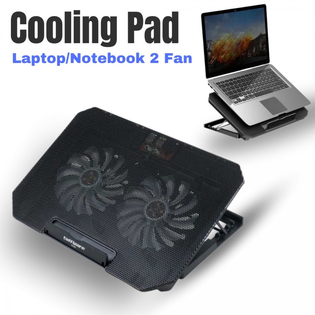 Cooling Pad Laptop Notebook Taffware 2 Fan Adjustable Speed - Q100