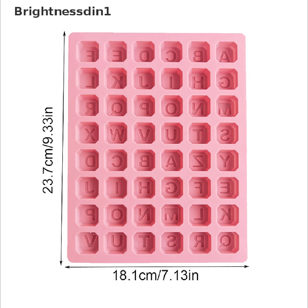 [Brightnessdin1] 1pc 48huruf Alfabet Inggris Huruf Silikon Cetakan Sabun Kue Decorag Mold Butik