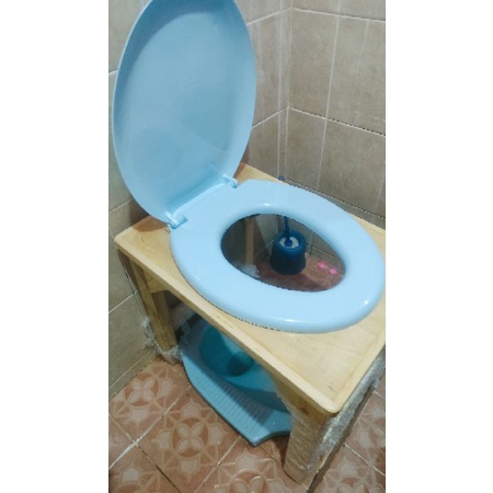 TOILET DUDUK KAYU WC DUDUK KAYU CLOSET DUDUK KAYU PORTABLE TINGGI 50CM