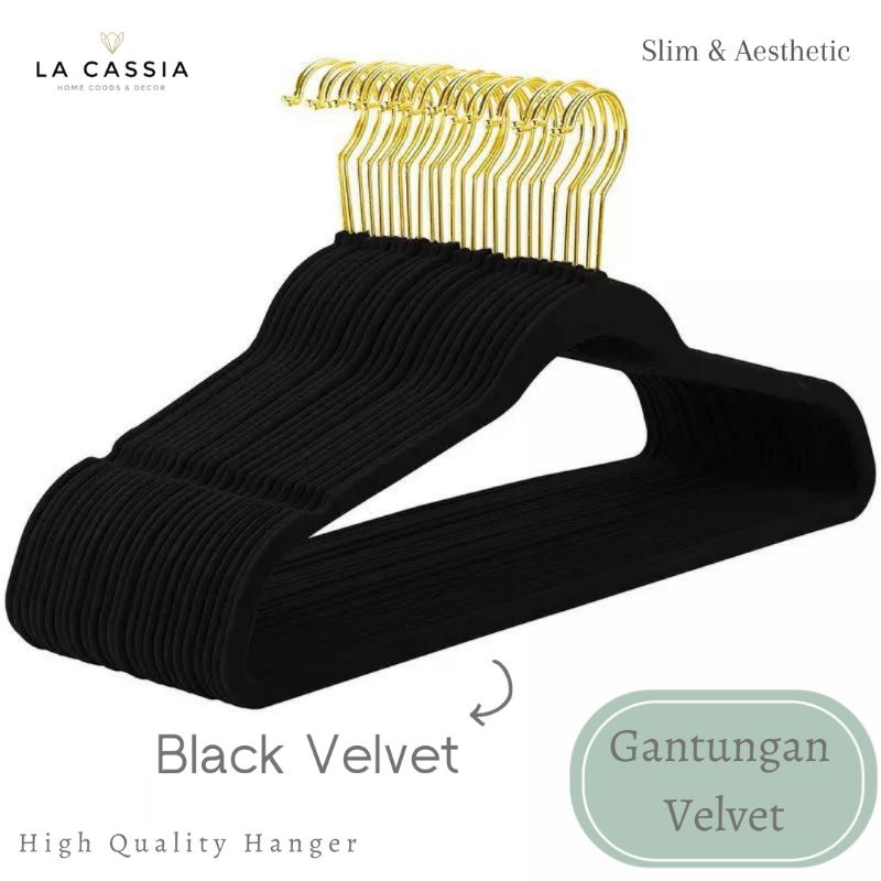 Gantungan Baju Velvet Gold Hook Premium Quality BEST PRICE &amp; QUALITY GUARANTEED