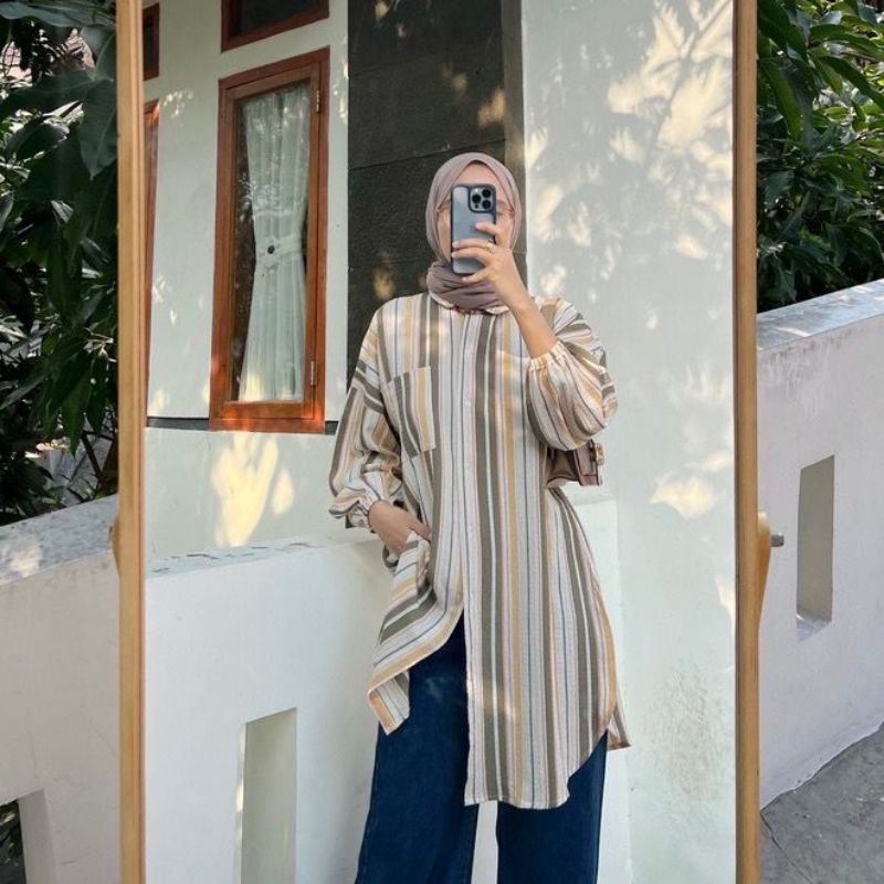LIDYA CUTE TUNIK/TUNIK LIDYA GARIS/TUNIK MOTIF GARIS WANITA