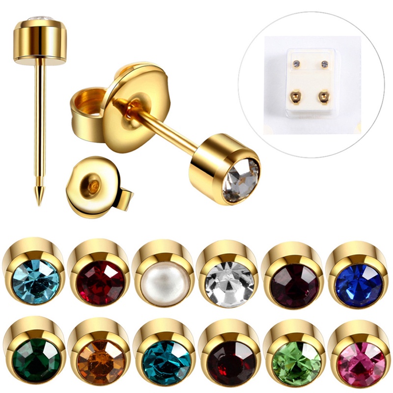 1pasang Wanita Gadis Berlian Imitasi Kristal Ear Stud Earrings Pesta Eelgant Earring Perhiasan Hadiah