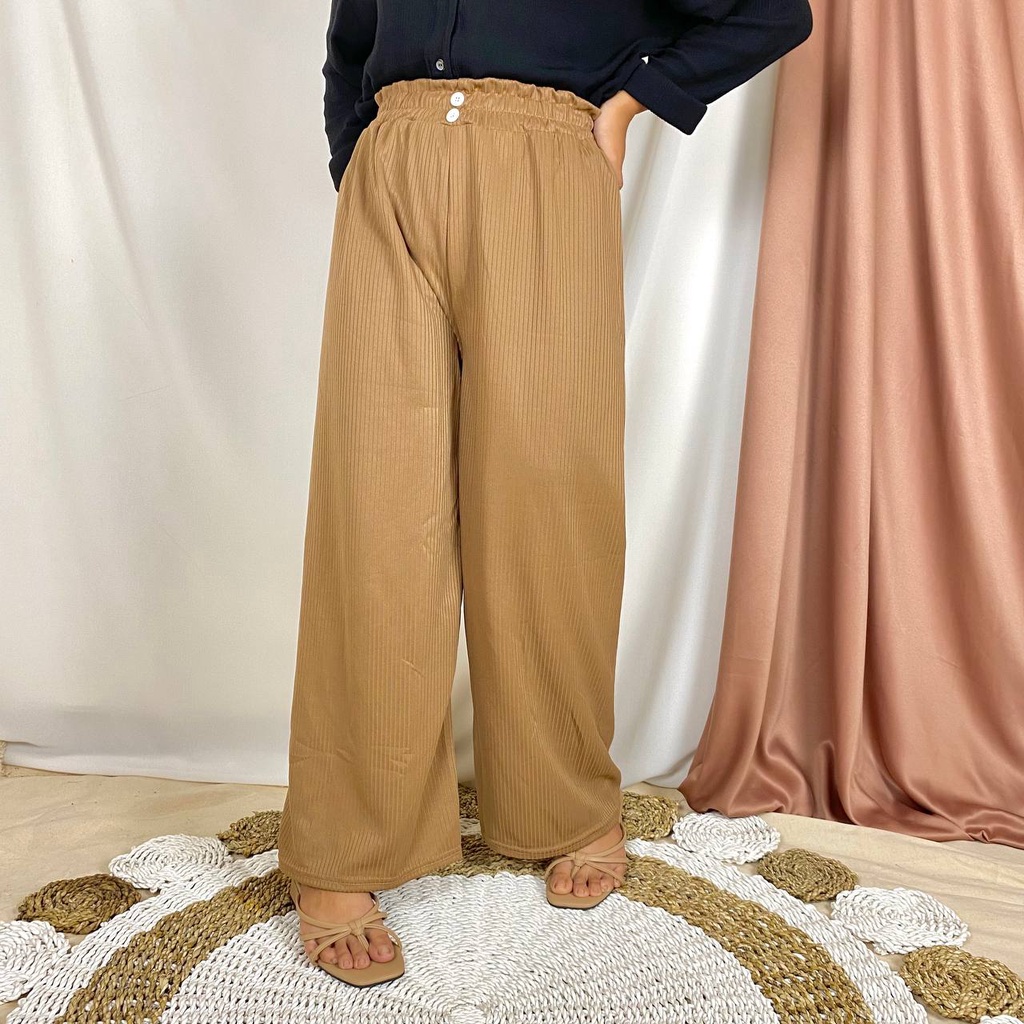 KULOT BASIC RAJUT MODEL KANCING/KULOT PINGGANG KERUT KARET VARIASI DOUBLE KANCING