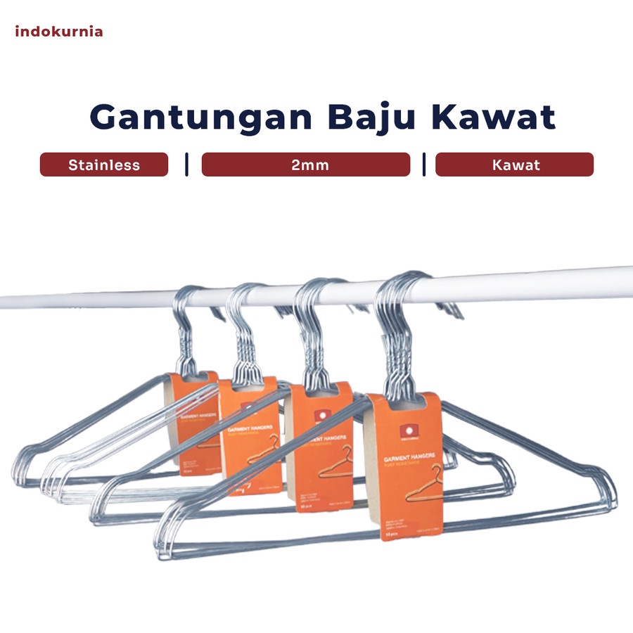 IK - 10pcs Gantungan Baju Kawat Hanger Kawat Termurah