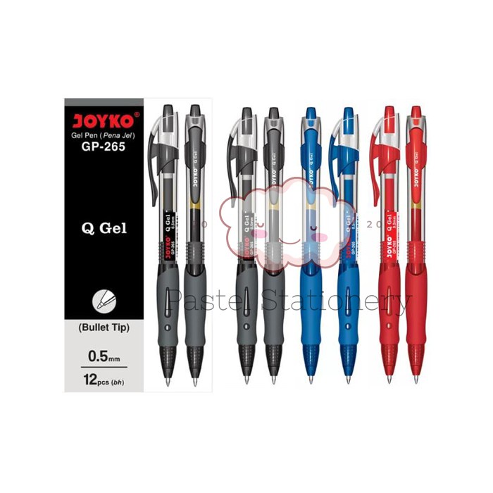 

Pulpen Gel Pen Joyko GP-265 0.5mm - Bolpen Pena Q Gel Hitam Biru Merah 0,5 mm