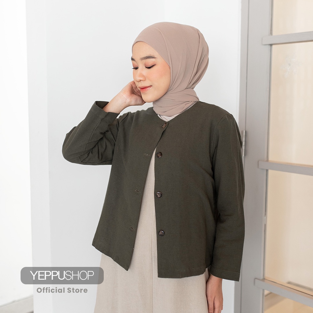 Grace Vintage Blazer | Blazer Vintage Blazer Casual Berbahan Linen dengan kancing [YEPPUOUTFIT]