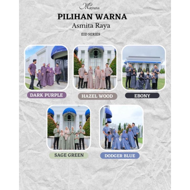 Sarimbit 2023 Asmita Raya KHUSUS GAMIS Linen Cron Silk Motif Batik Mayuna Family Set Couple Keluarga