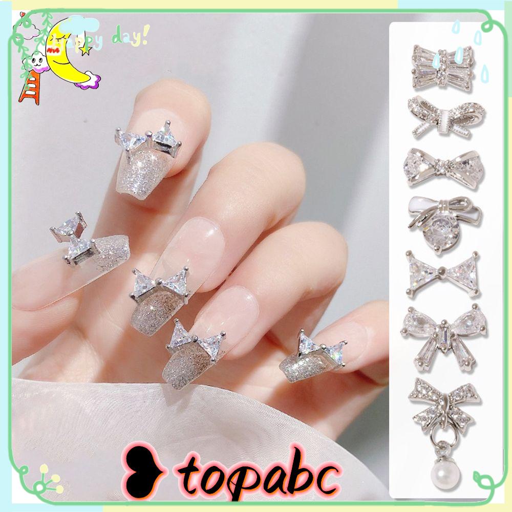 Top Nail Art Perhiasan 3D Pesona Hiasan Kuku DIY Busur Liontin Kupu-Kupu