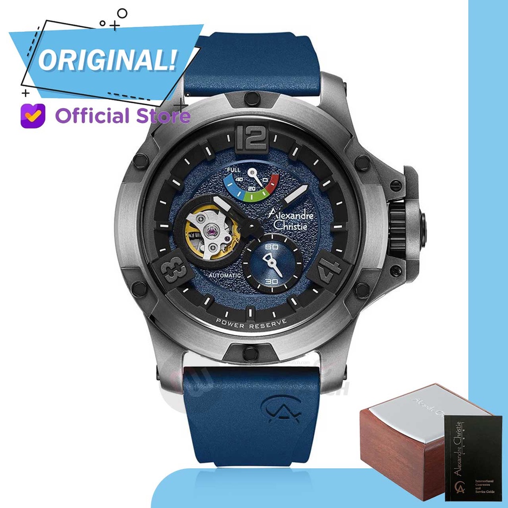 Jam Tangan Pria Automatic Alexandre Christie 6295MP AC6295 AC 6295 MP 6295 MPRTPBU Original Garansi 