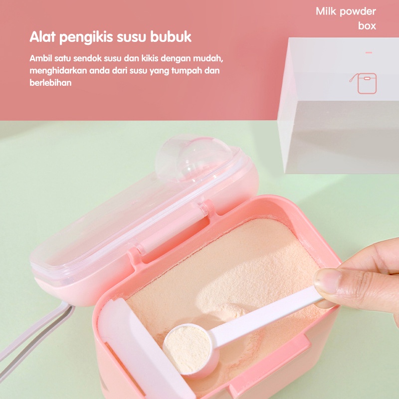 Holiven Kotak Penyimpanan Susu Bubuk Portabel Berkapasitas Besar 800ML / Kotak Penyimpan Susu Bubuk Buah Cemilan