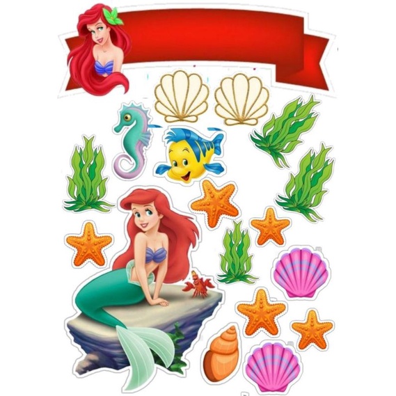 

Little mermaid cake topper