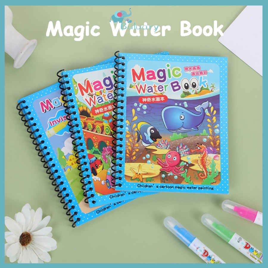 PROMO - Magic Water Book/Buku Gambar Air Ajaib Anak/Graffiti Buku Lukisan Air /buku mewarnai ajaib / Buku mewarnai water doodle /mainan edukas anak /mainan murah