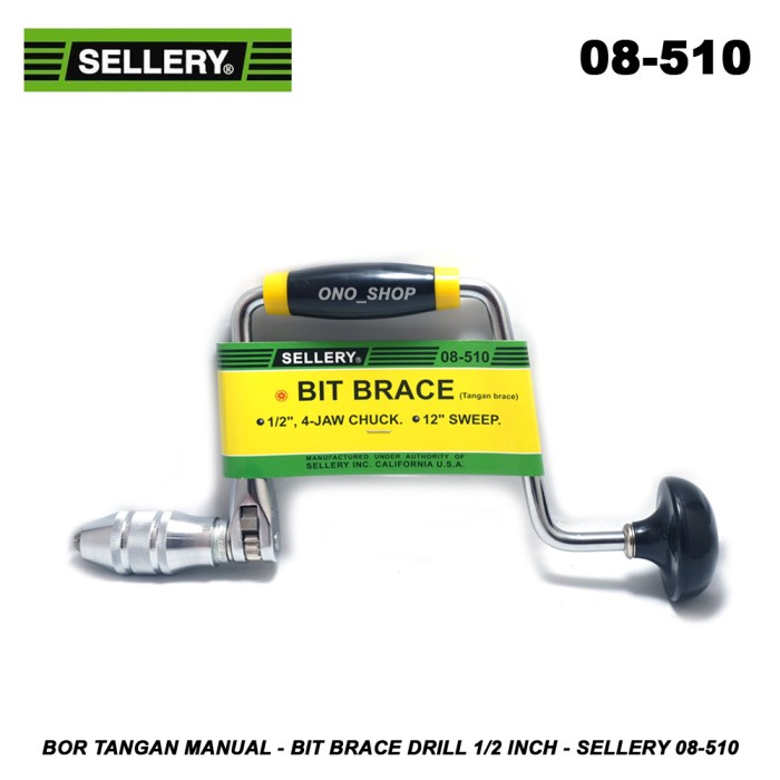Bor Tangan Manual - Bit Brace Drill 1/2 Inch - Sellery 08-510 onosh00 Kualitas Baik