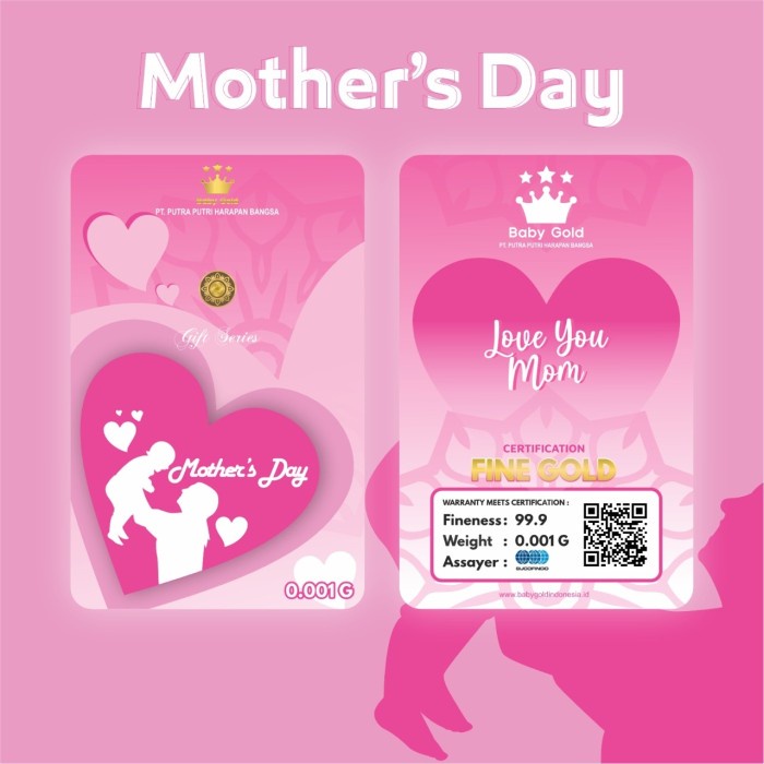 BABY GOLD 0,001 HARI IBU HAPPY MOTHERS DAY HARGA PER BIJI