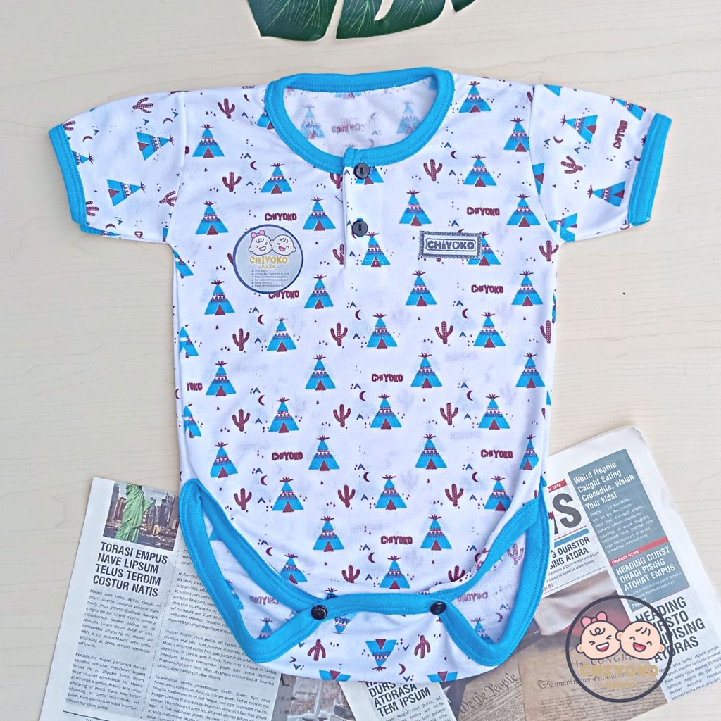 3 Pcs Jumper Bayi Jumpsuit Segitiga SERIAN BIRU Chiyoko Baby