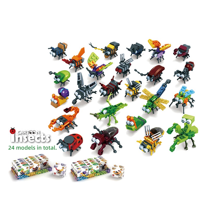 Ready✨Cheap building blocks/blok bangunan serangga/Animal Kingdom / Blok Mainan - Hewan