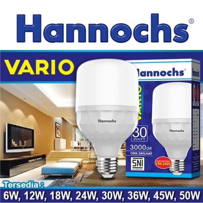 Hannochs Lampu Led Vario 6w 12w 18w 24w 30w 36w 45w 50w CDL Putih SNI Original