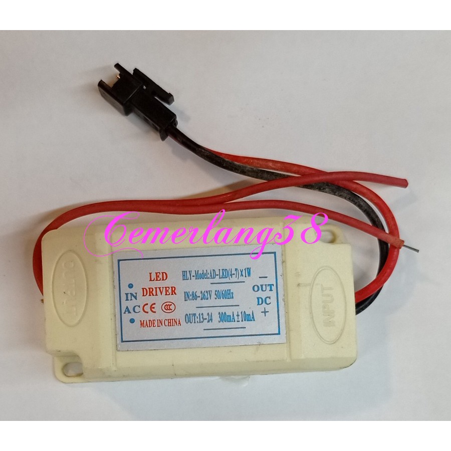 LED Driver Casing Plastik (4-7)*1W/1 Watt 300 mA