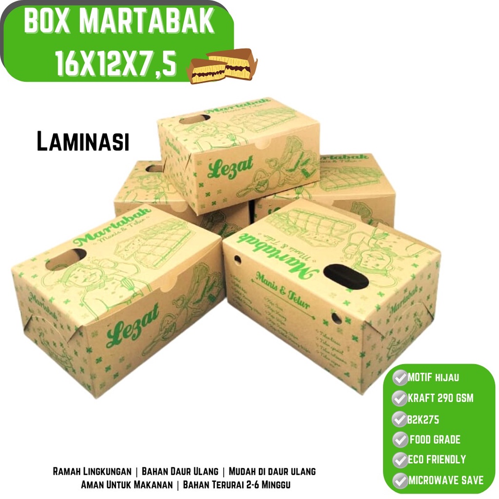 Box Martabak Manis &amp; Telor Laminasi (B2K275-14X12X7.5 Cm)