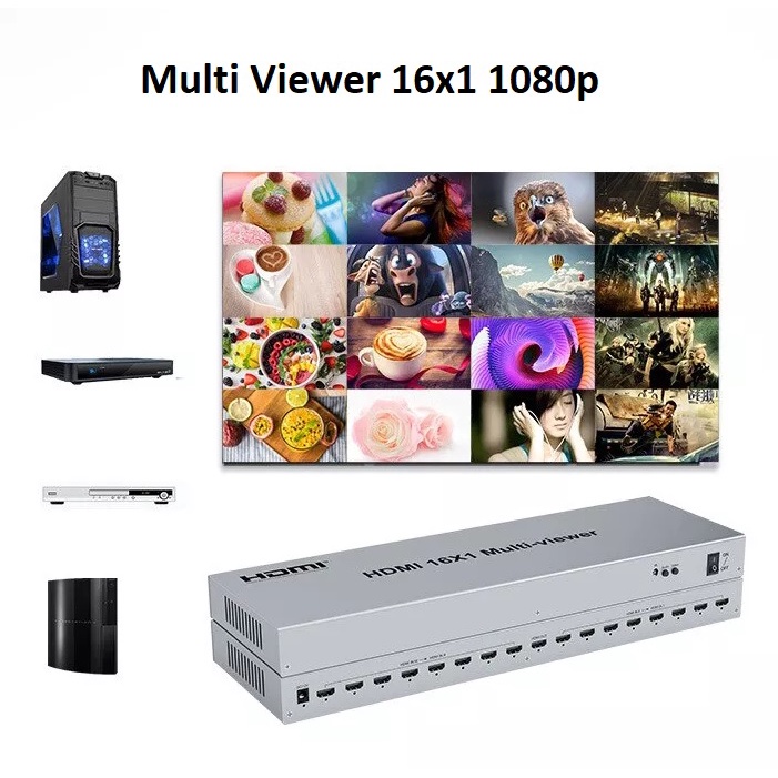 HDMI Multi Viewer 16x1 HD Multi View Splitter Switch Screen Full HD