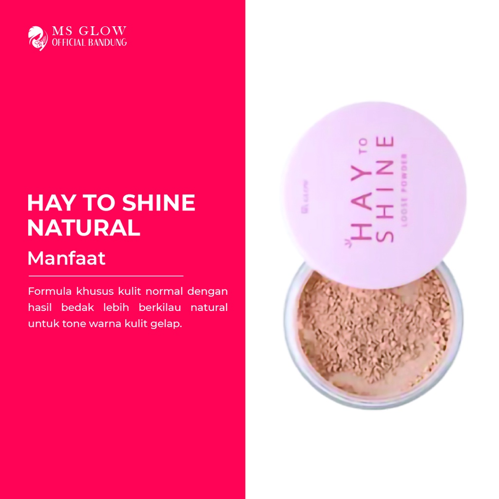 Loose Powder Ms Glow Hay To Shine Natural Anti Sebum Ivory - By MsGlowofficialbandung