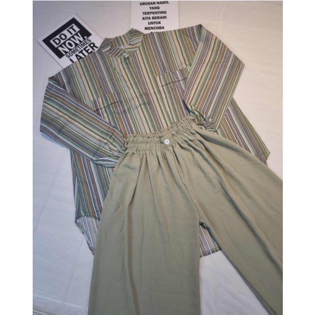 ONE SET KEMEJA OVERSIZE // KEMEJA SALUR OVERSIZE