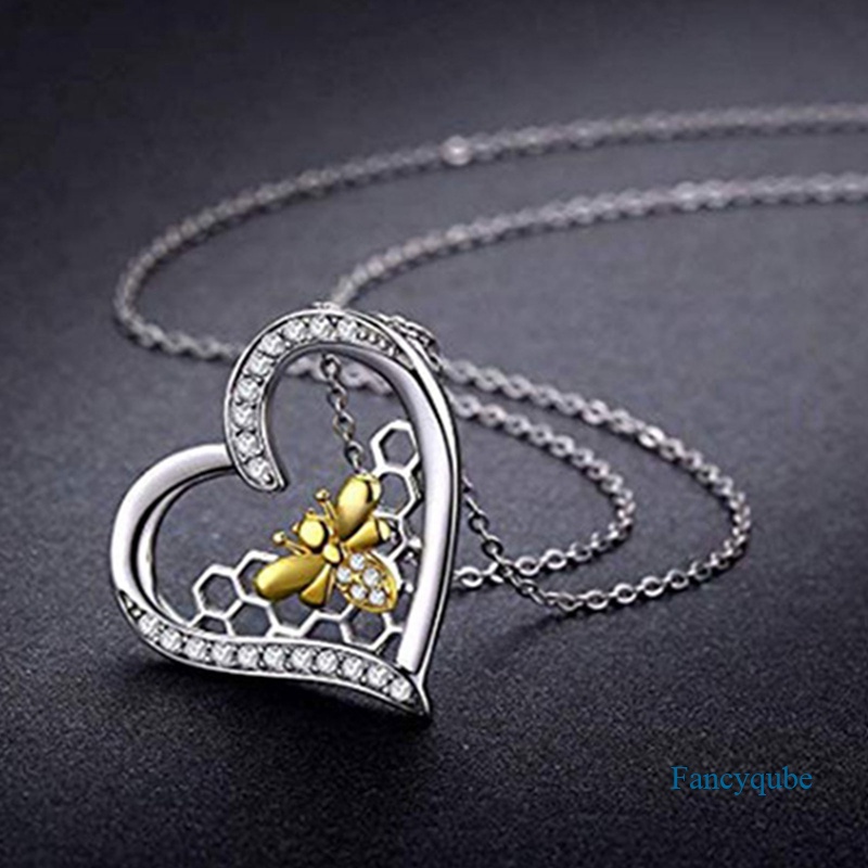 Desain Kreatif Indah Berbentuk Hati Bunga Matahari Lebah Liontin Kalung Untuk Wanita Fashion Perhiasan Pesta Musim Panas Aksesoris Wanita