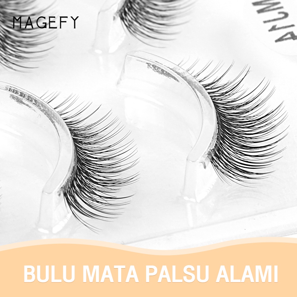 MAANGE 3 Pasang/Set Lengka Bulu Mata Palsu False EyeLashes Extension 3D Natural Paket Super Lembut Premium Lentik Grosir