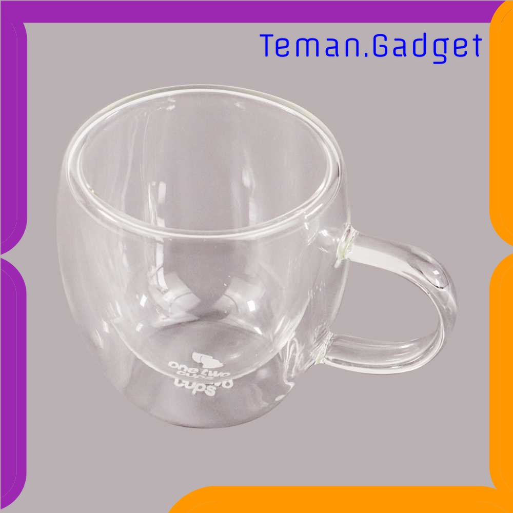 TG - DPR One Two Cups Cangkir Kopi Anti Panas Double-Wall Glass Round