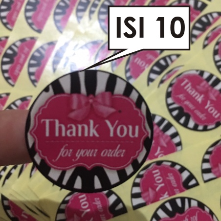 

ISI 10 Stiker Thank You FOR YOUR ORDER| Stiker thankyou | Stiker Terima kasih | Label Thank You | Label thankyou