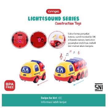 BABIESFIRST IQMS1029 ANGEL LIGHT SOUND CONSTRUCTION TRUCK TOYS