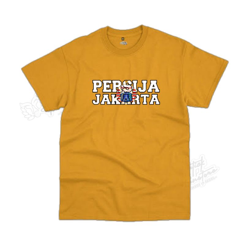Tshirt Persija Jakarta Mustard - Fanatick Kaos Baju The Jakmania Persija Fans Club Jakarta Mustard K