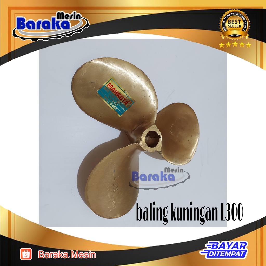 Baling kuningan daun 3 x L300 kipas baling kapal perahu nelayan propeler L300