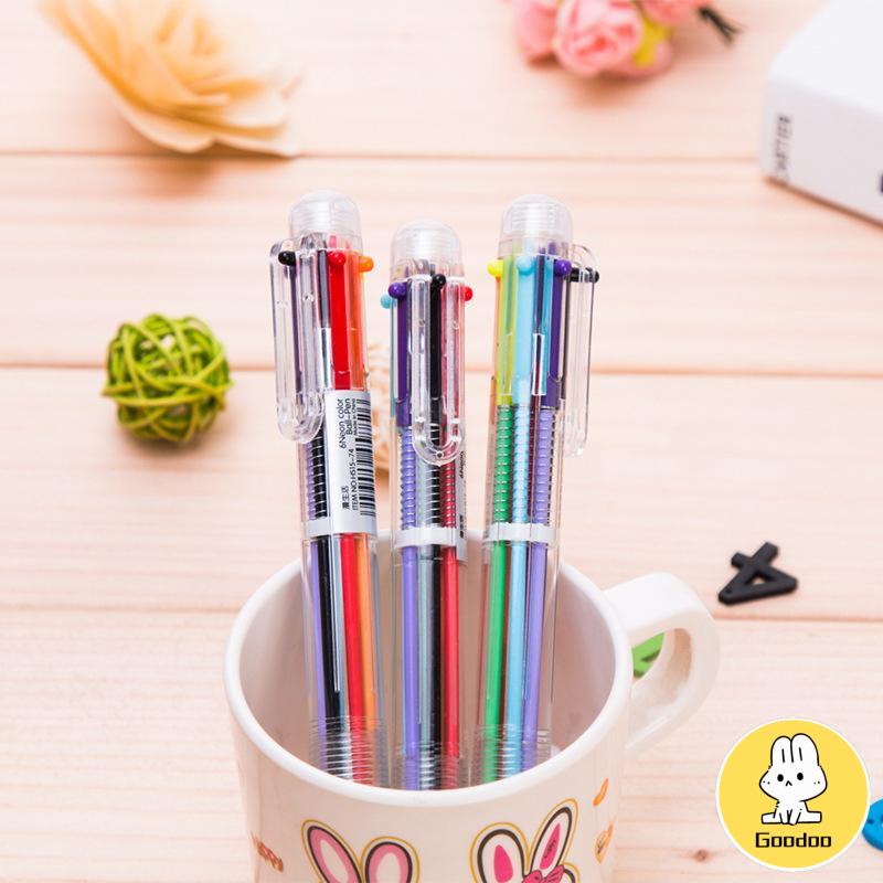 Bolpen 6-in-1 0.5MM Multi Warna Untuk Stationery Anak Sekolah Kantor bolpen -Doo