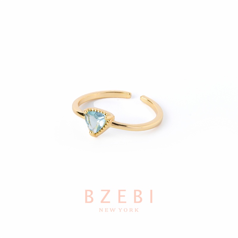 Bzebi Cincin Emas Berlian 18k Cincin Terbuka Dapat Disesuaikan Anti Karat Gaya Korea Aksesoris Fashion Wanita Aksesoris Harian Perhiasan Premium Hadiah Ultah Dengan Box 903r