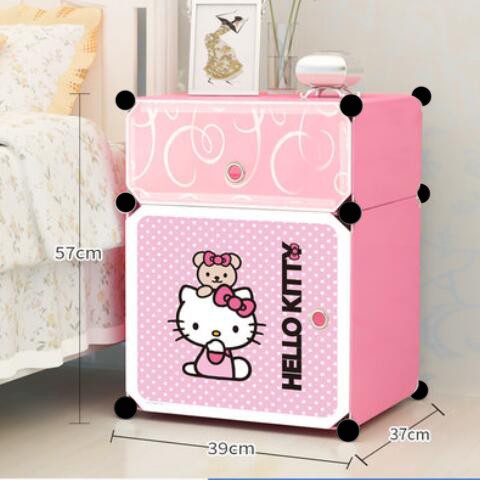 Lemari Susun Lemari Portable Rak Susun Serbaguna Bedside Table Ukuran 39 x 37 x 57 cm