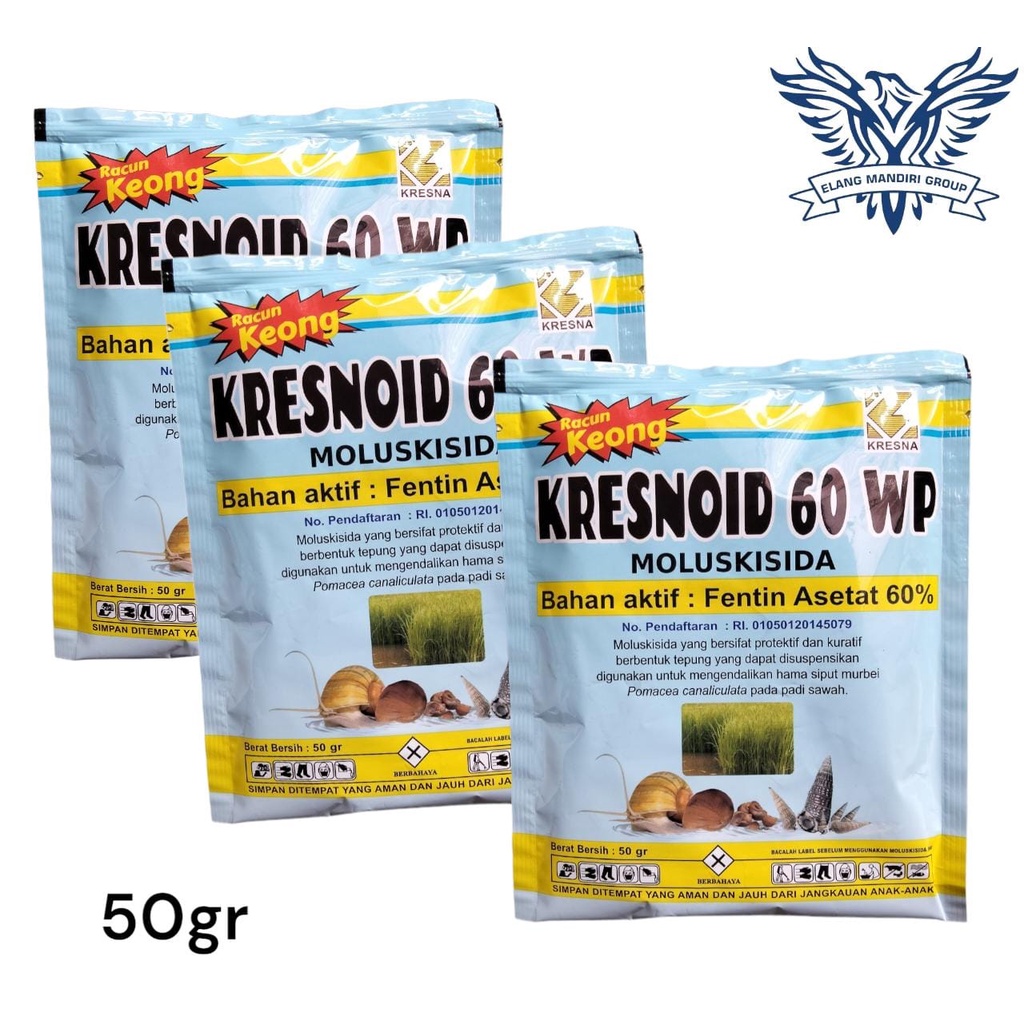 Racun Keong KRESNOID 60 WP 50gr RACUN SIPUT Bahan Aktif: Fentin Asetat 60% Racun Keong Bentan Anti Keong