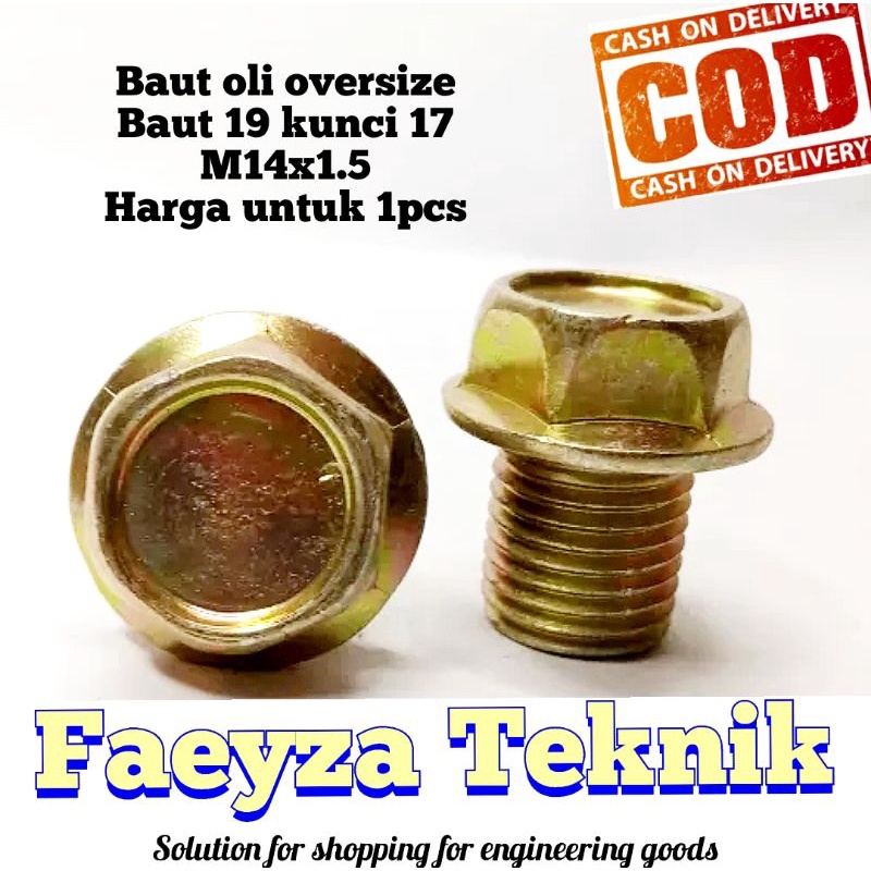 Baut oli oversize baut 19 kunci 17 m14x1.5 tanpa ring alumunium