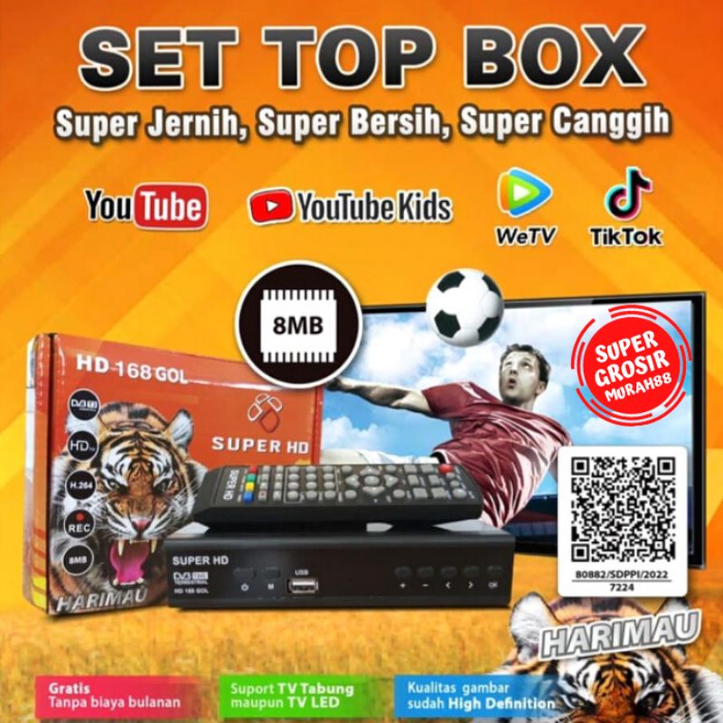 Set Top Box Super HD DVB-T2 Penerima Siaran TV Digital