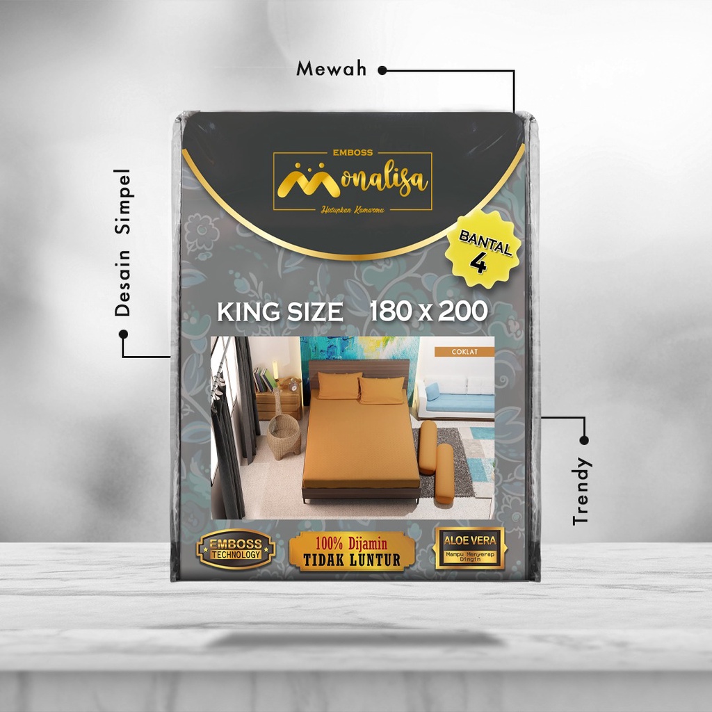 Monalisa Emboss Sprei Uk 90/100/120 - Taro