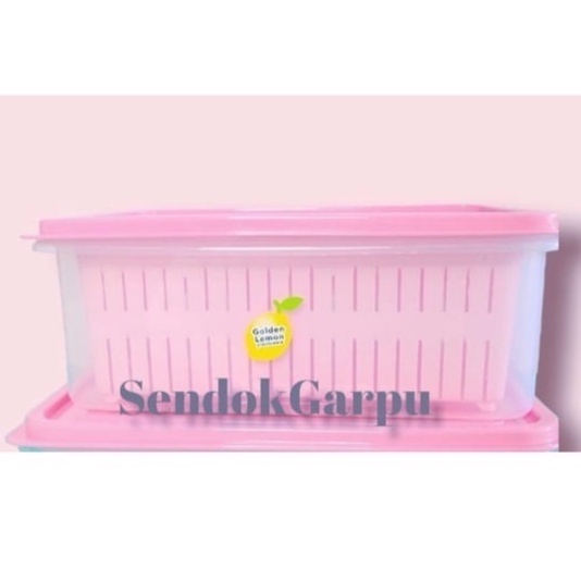 Kotak + Saringan GOLDEN LEMON TLSB-189 Tempat  Saringan Ikan SEALWARE DENGAN PENIRIS 2 IN 1