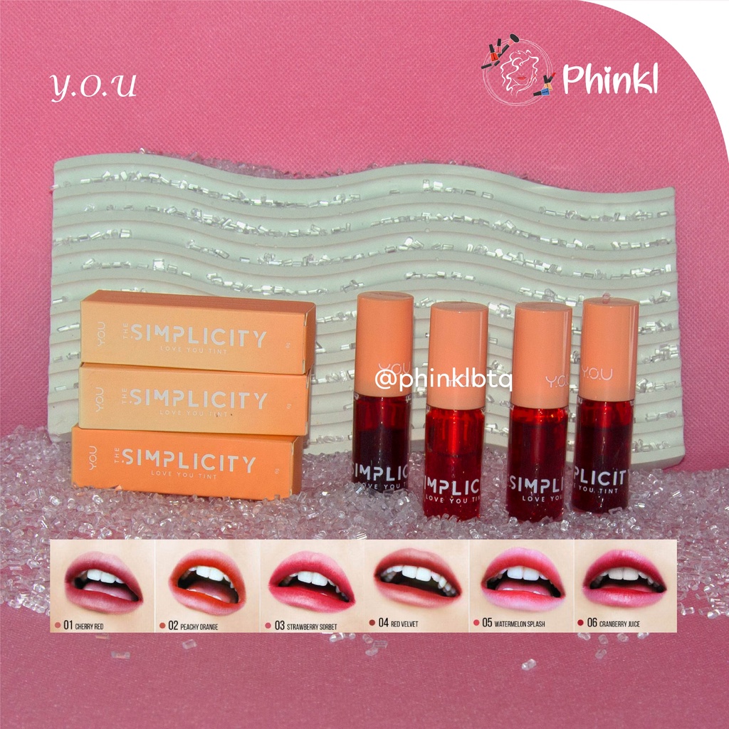 `ღ´ PHINKL `ღ´ Y.O.U simplicity love tint liptint murah lipstick ombre ala KPOP idol korea