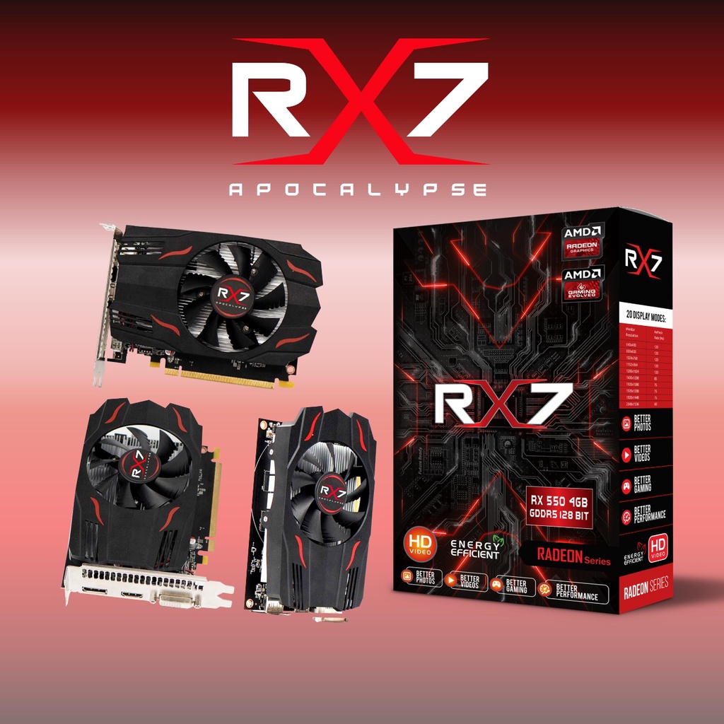 VGA RX7 RX 550 4GB GDDR5 128 BIT REAL CAPACITY RESMI