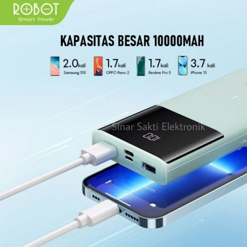 Powerbank Robot 10000mAh RT190S RT 190S RT190 Dual Input Fast Charging Type C USB 10000mah