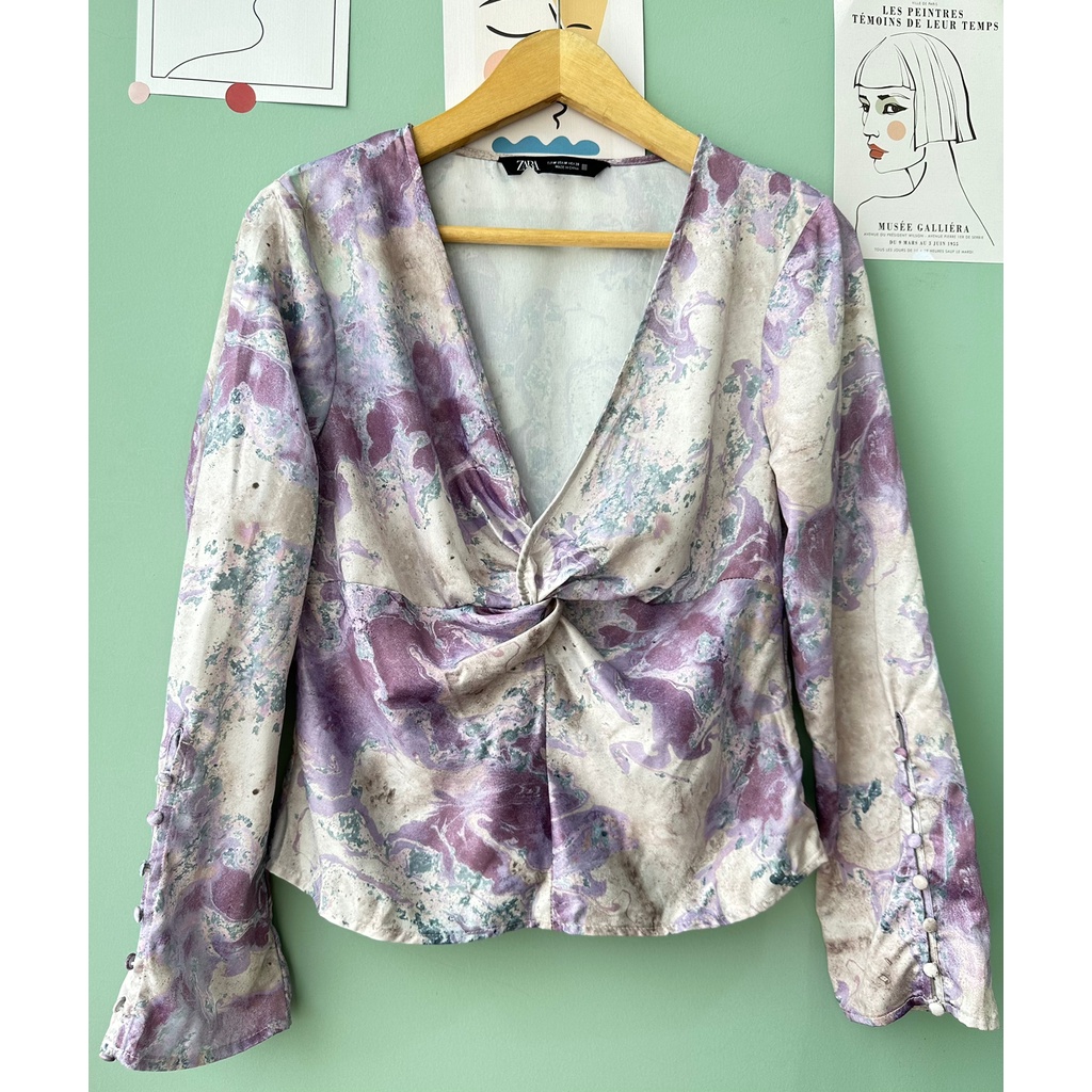 ZR silk v neck  blouse