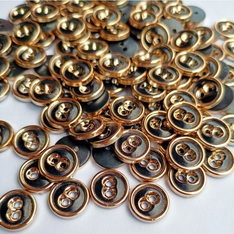 Kancing Baju Import Motif Mata Hitam List Emas Isi 100 PCS