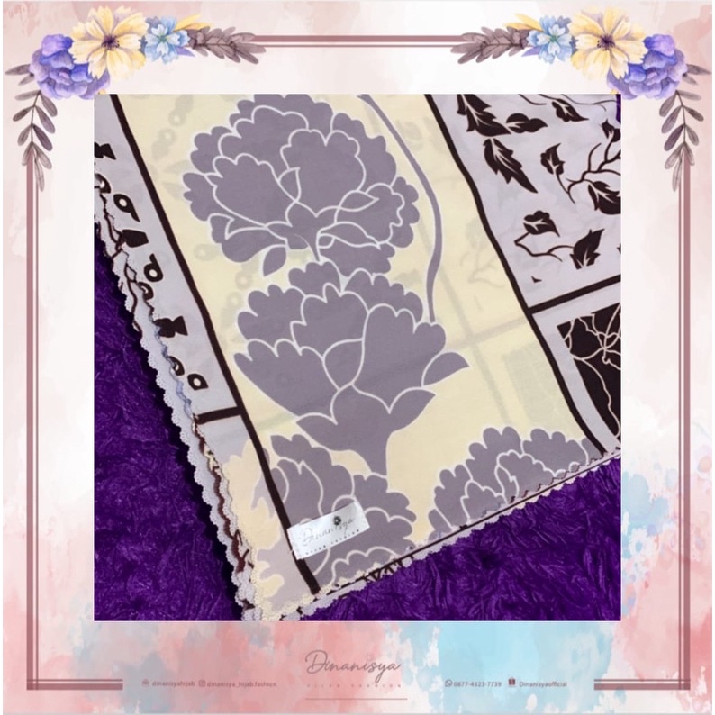 Segi Empat Wolfis Motif Kembang Ungu