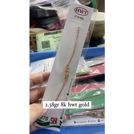 Gelang rantai hwt mata ringan baru kadar 375 8k