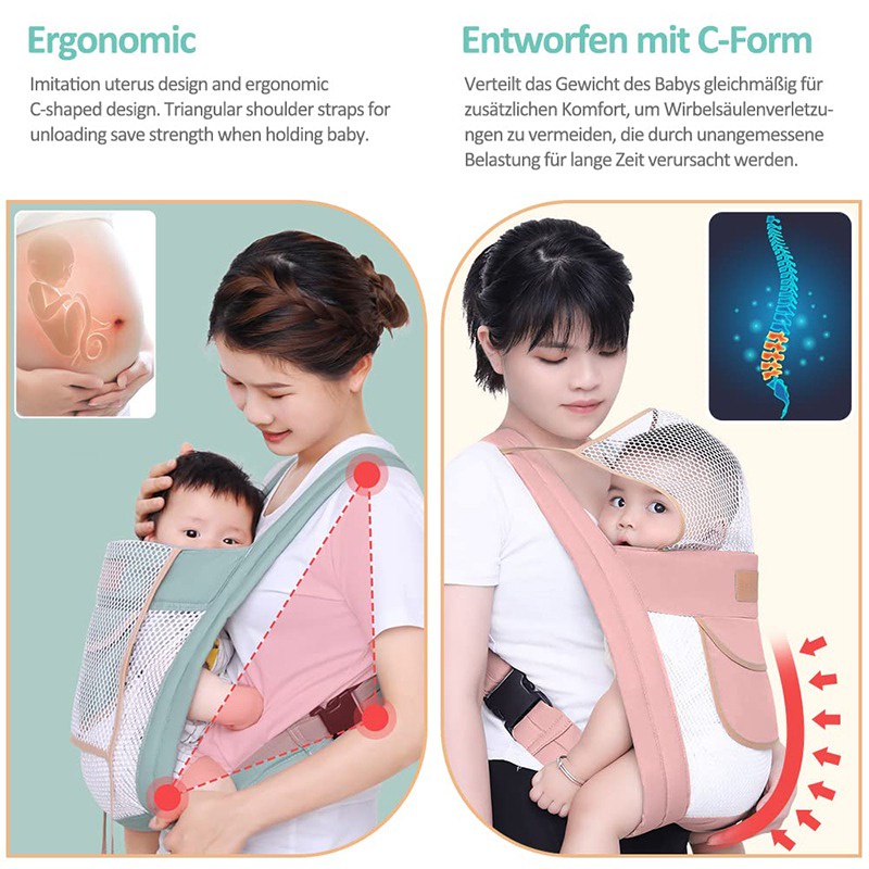 Baby Carrier Breathable Ringan, Baby Carrier Double Layer Mesh, Bayi Ergonomis