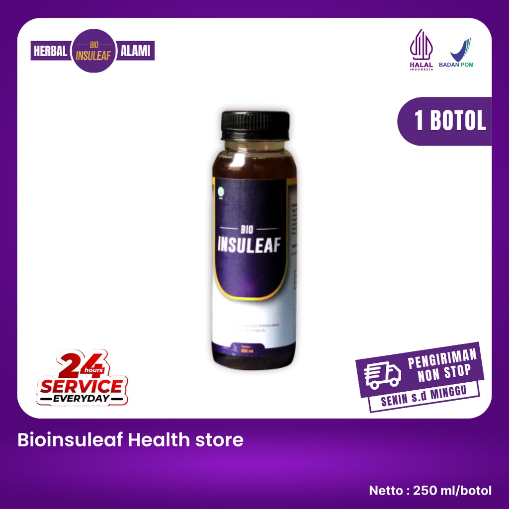 

Bioinsuleaf ORI 100% Isi 250ml/botol - Aman Dikonsumsi Karena Terbuat Dari 100% Bahan Herbal Alami Pilihan - Rekomendasi Para Ahli - Tidak Ada Efek Samping - Multivitamin